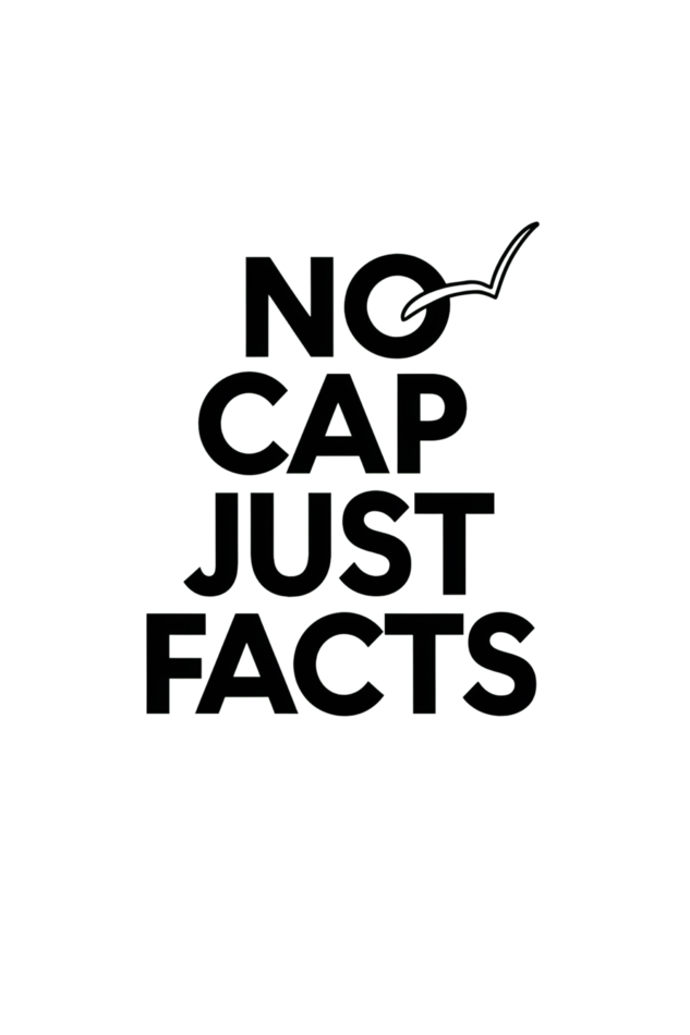 White Oversized T-Shirt - "No Cap, Just Facts"