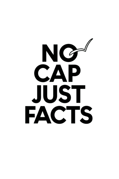 White Oversized T-Shirt - "No Cap, Just Facts"