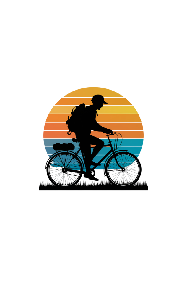 Pedal Power: White Tee with Cyclist Graphic