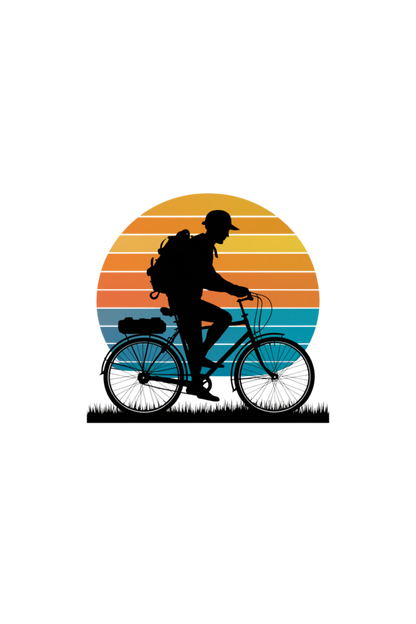 Pedal Power: White Tee with Cyclist Graphic