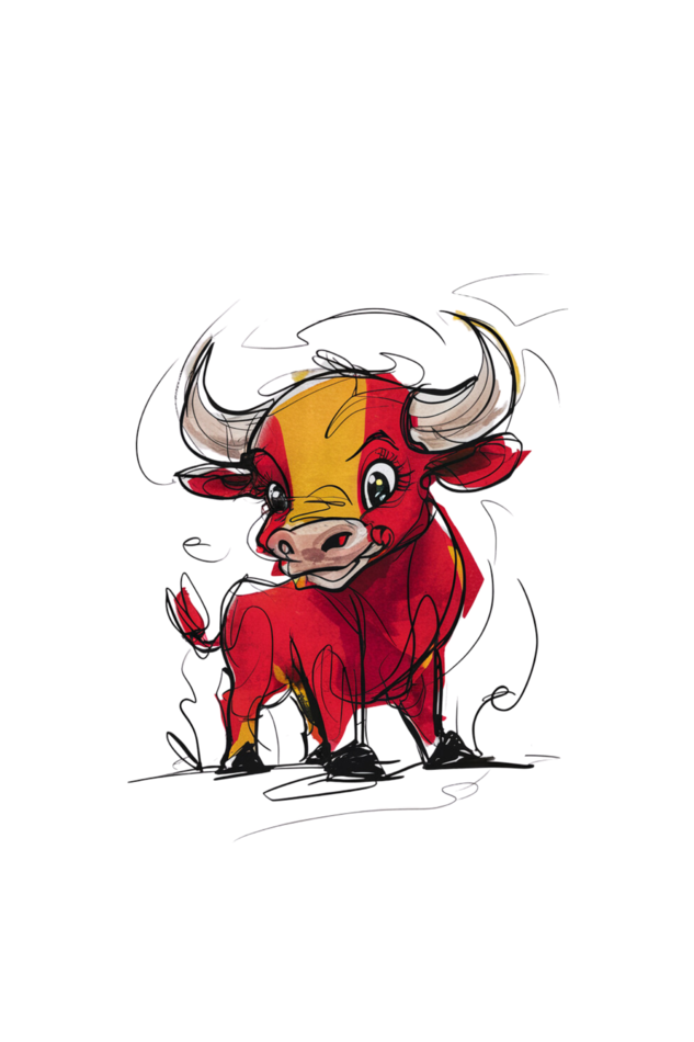 "Little Bull’s Adventure: Kids' White Tee with Red Bull Graphic"