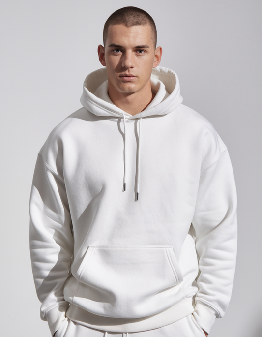 Unisex Plain White Oversized Hoodie