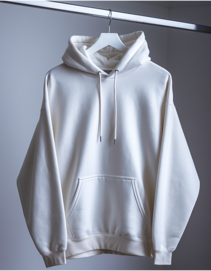 Unisex Plain White Oversized Hoodie