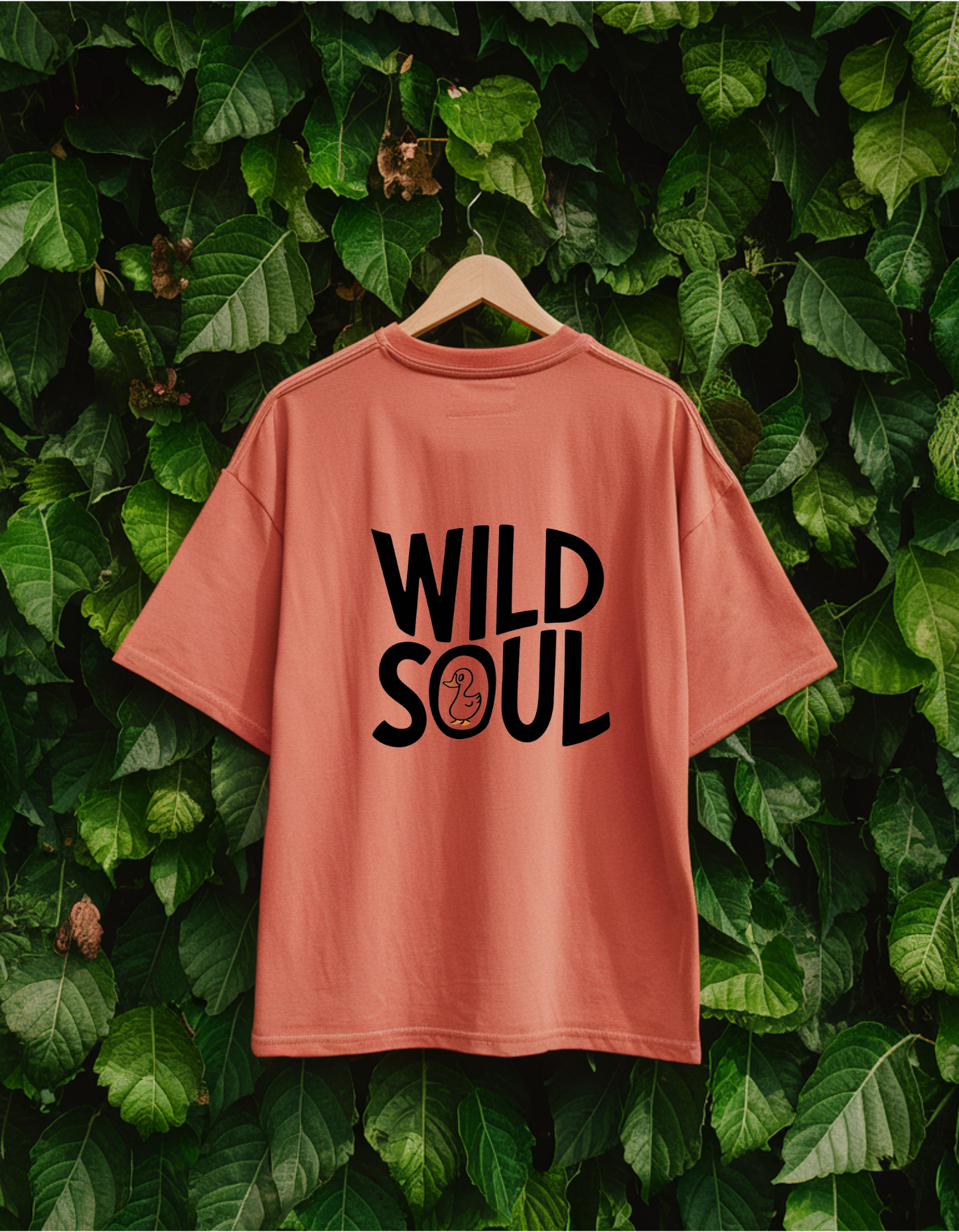 Coral Unisex Oversized T-Shirt - "Wild Soul" Back Graphic