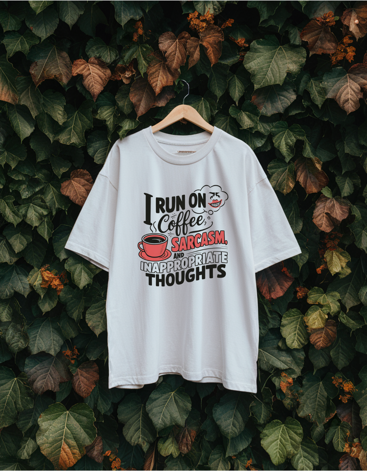 Run on Coffee white Oversize Unisex Tee