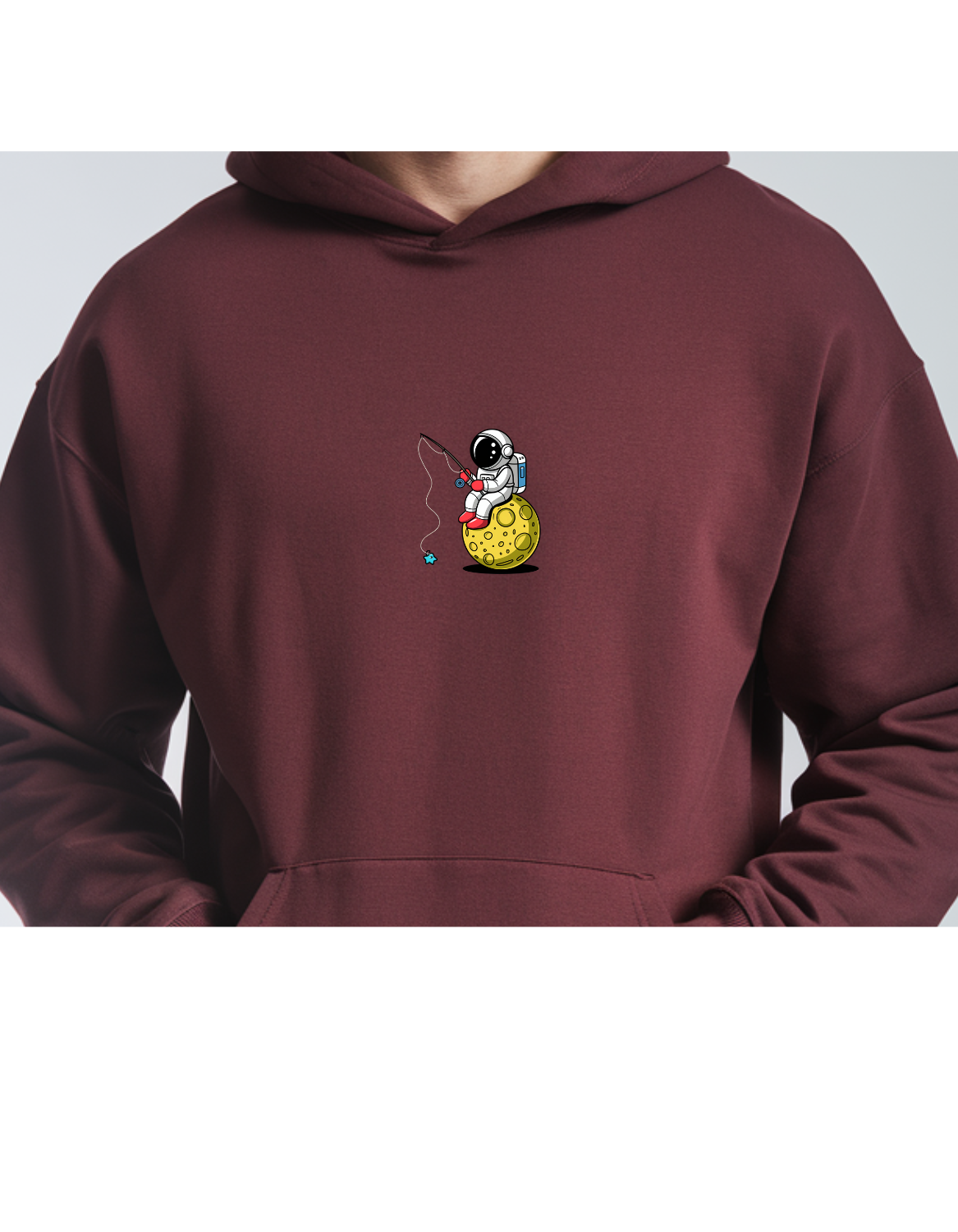 Maroon Unisex Oversized Hoodie with Graphic