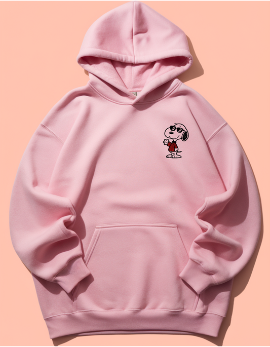 Unisex Oversized Pink Hoodie with Snoopy Graphic