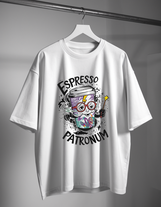 White “Espresso Patronum” Graphic Tee