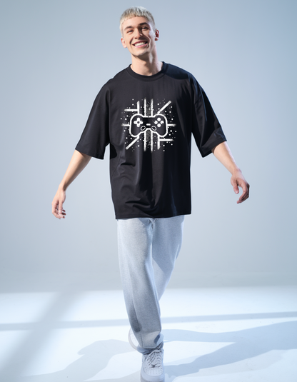 Unisex Black Oversized T-Shirt - PlayStation Console Graphic