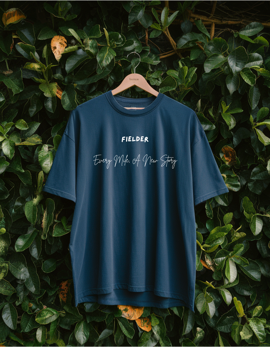 Every Mile, A New Story Petrol Blue Oversize Unisex Tee