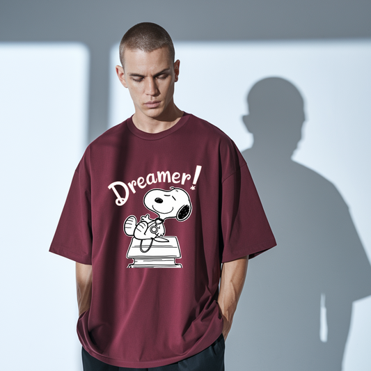 Snoopy Maroon Oversized Tee