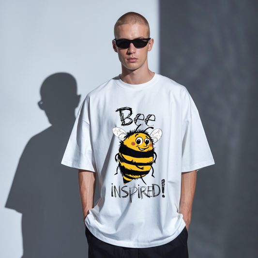 Bee Inspired White Oversized T-Shirt