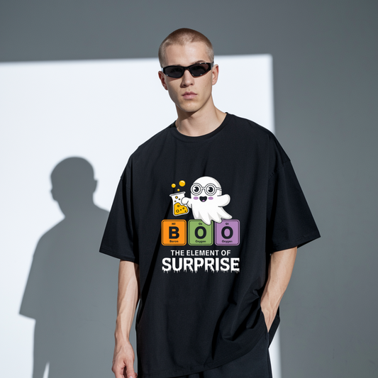 Element of Surprise Black Oversized T-Shirt