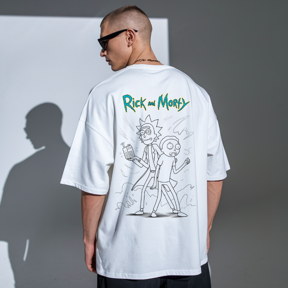 Rick and Morty White Oversized T-Shirt