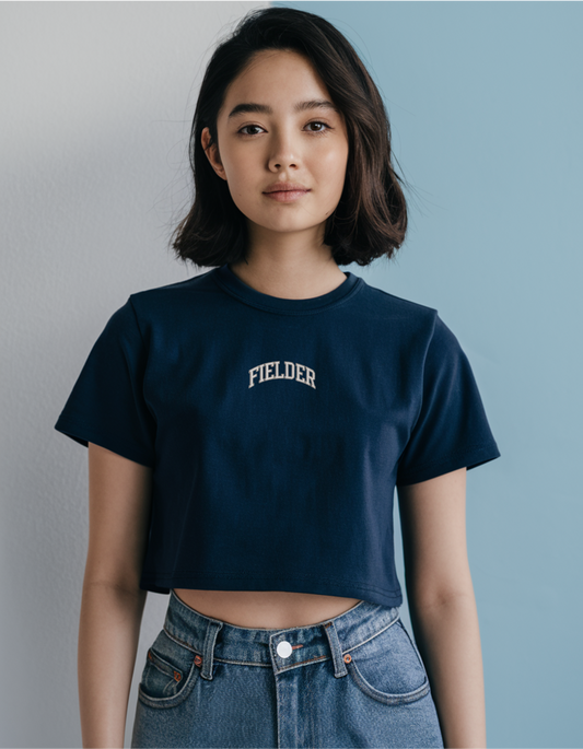 Fielder Navy Blue Crop Top