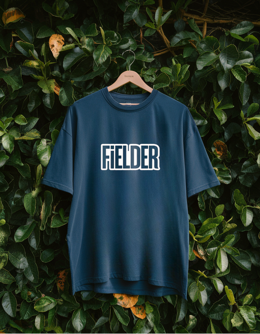 Navy Blue Oversized Unisex T-Shirt - Fielder Logo