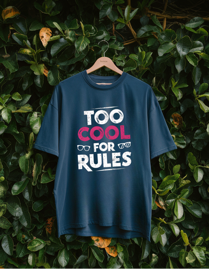 Blue Oversized Unisex T-Shirt - "Too Cool for Rules"