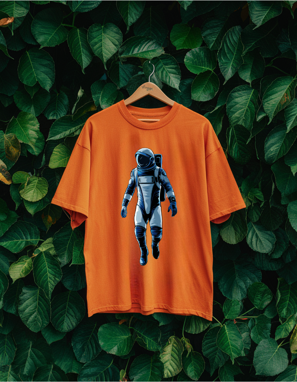 Coral Oversized Unisex T-Shirt - Astronaut Graphic