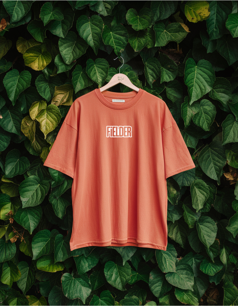 Coral Oversized Unisex T-Shirt - "Chill Out" Back Graphic