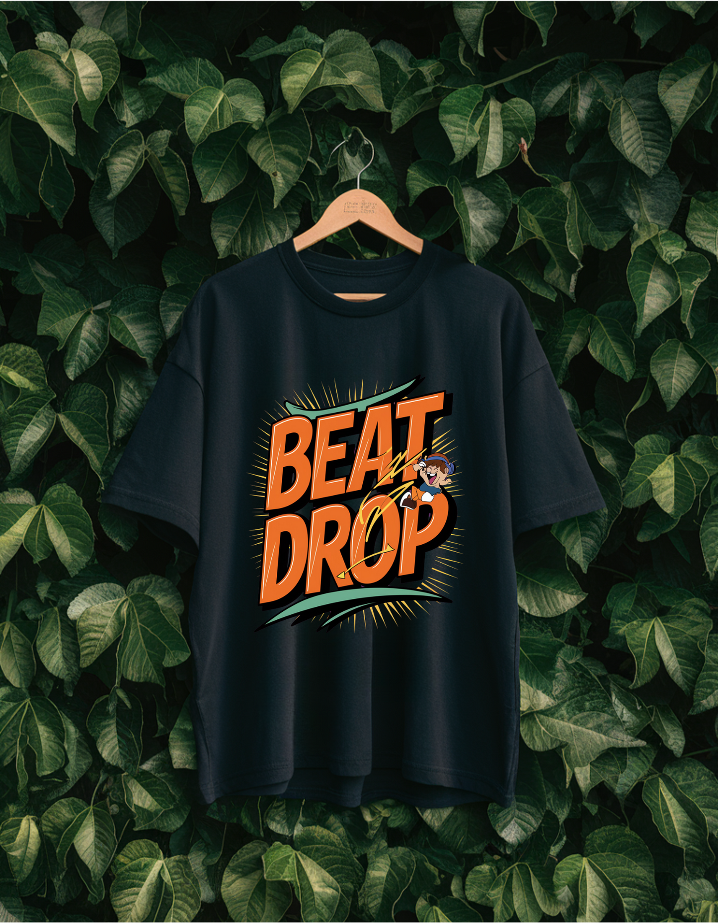 Beat Drop Oversized T-Shirt - Black