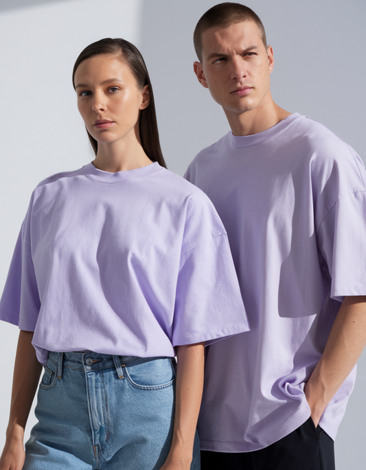 Fielder Unisex Lavender Oversized T-Shirt | Trendy, Stylish