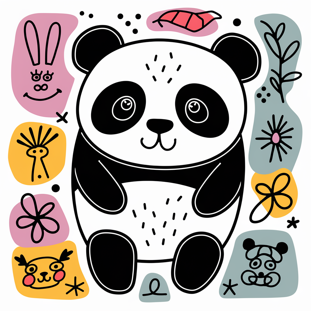 White Kids’ T-Shirt with Cute Panda Graphic