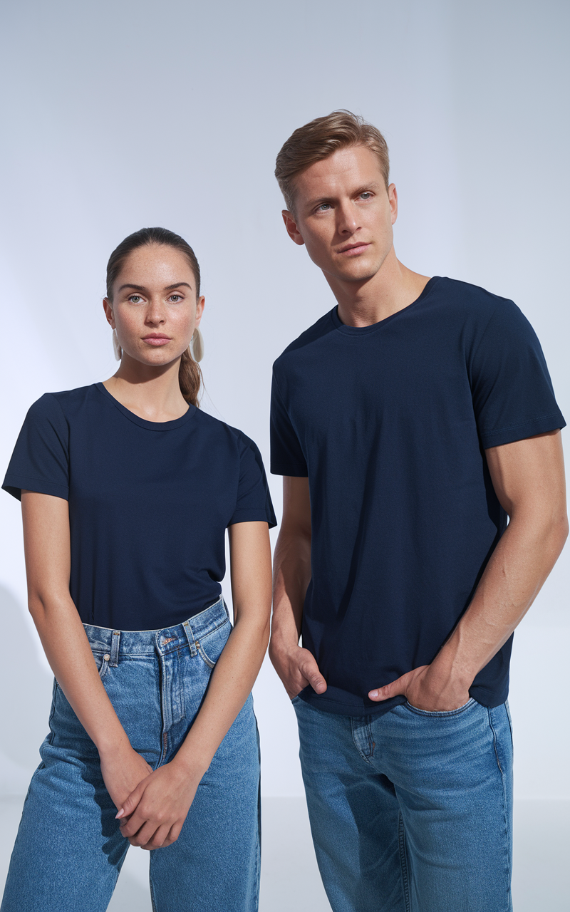 Fielder Navy Blue Supima Cotton T-Shirt | Premium Quality, Regular Fit