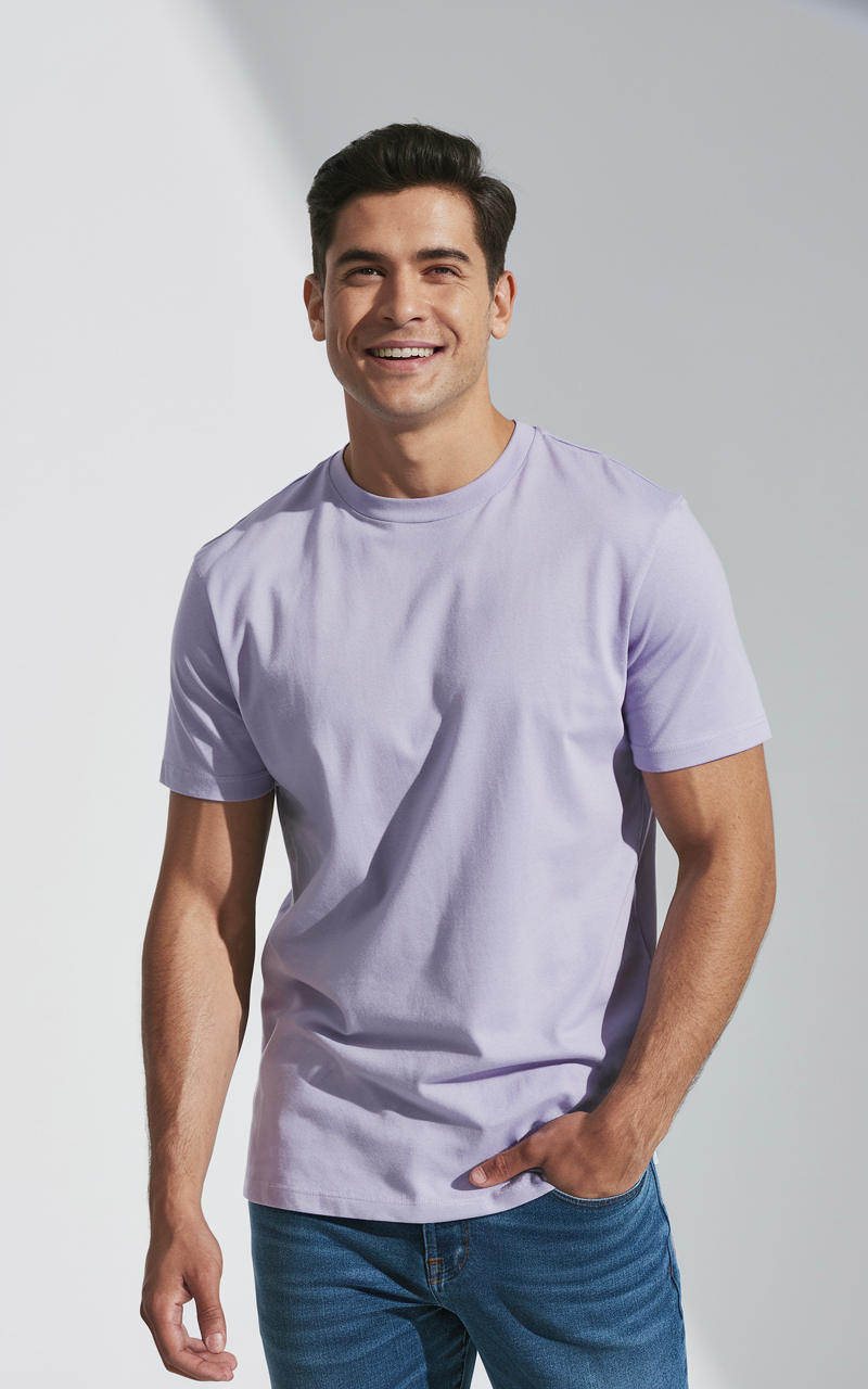 Supima Cotton Lavender Regular Fit T-Shirt | Unisex