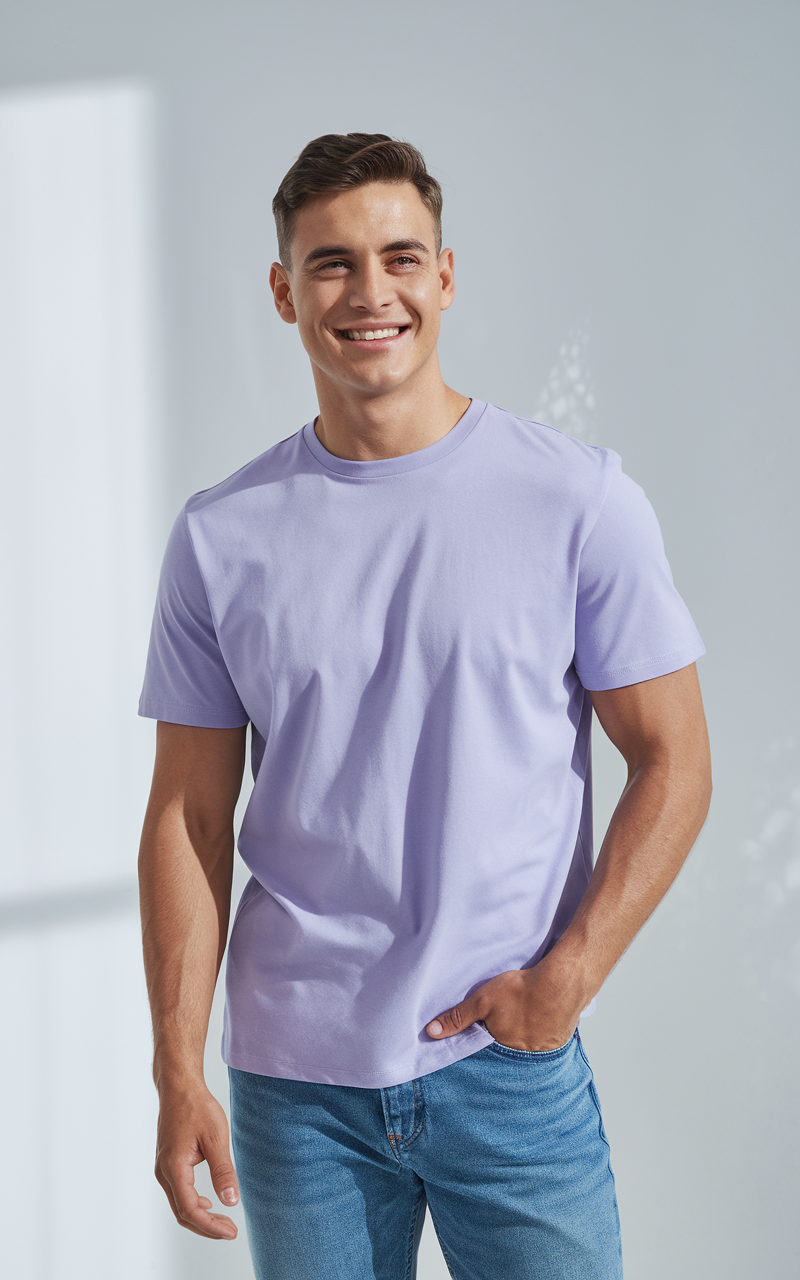 Supima Cotton Lavender Regular Fit T-Shirt | Unisex