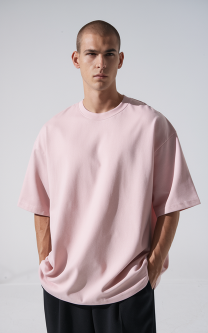 Unisex Pink Oversized Tee: Classic Comfort in a Bold Hue