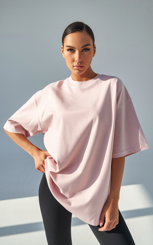 Unisex Pink Oversized Tee: Classic Comfort in a Bold Hue