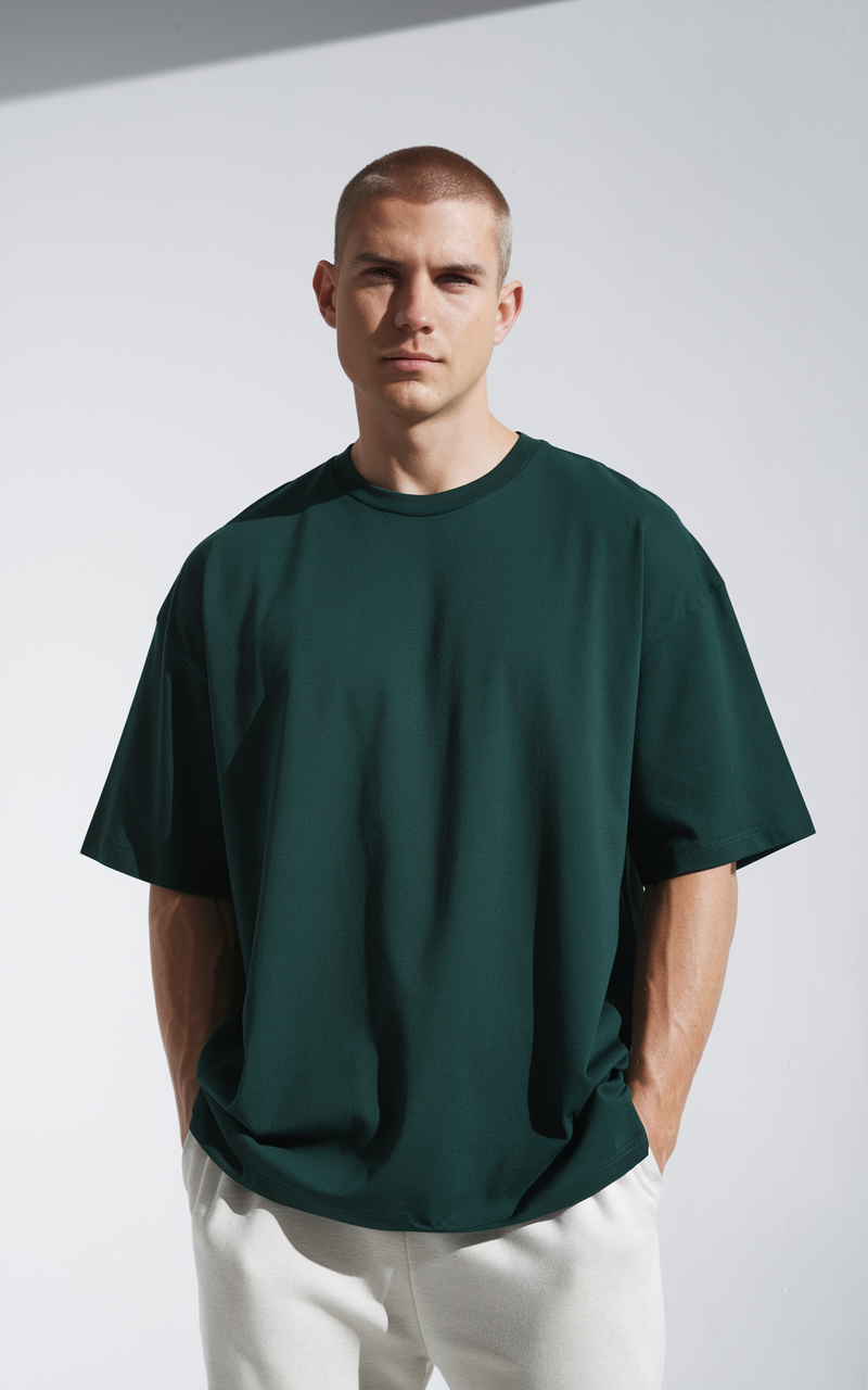 Unisex Bottle Green Oversized T-Shirt | Trendy