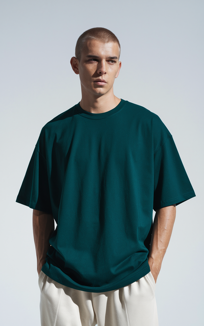 Unisex Bottle Green Oversized T-Shirt | Trendy