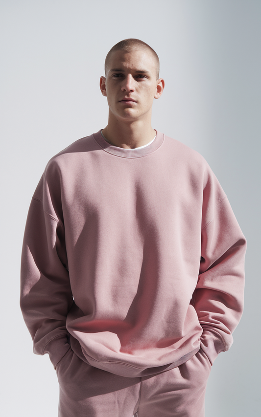 Unisex Pink Plain Sweatshirt: Effortless Comfort in a Bold Hue