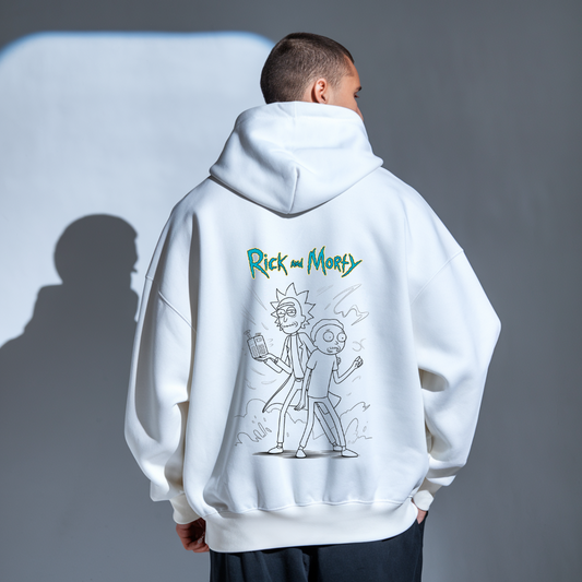 Fielder White Oversized Hoodie: Get Schwifty with Rick and Morty!