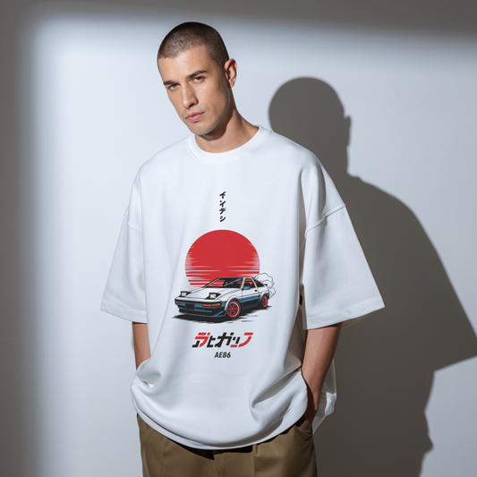 White Oversized T-Shirt: Drive in Style with Fielder!