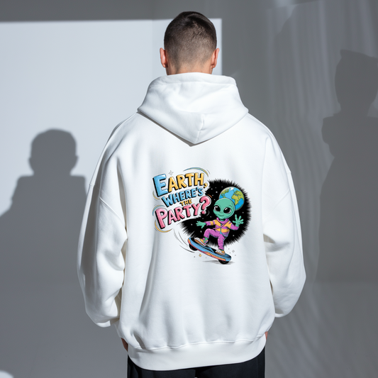 Fielder White Hoodie: Join the Extraterrestrial Party Vibe!