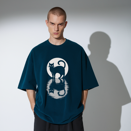 Petrol Blue Oversized T-Shirt: Embrace the Artistic Vibe with Fielder!