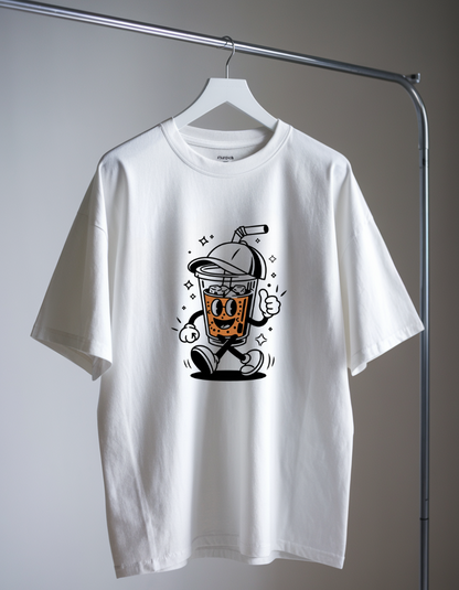 White Oversized T-Shirt with Striking Graphic