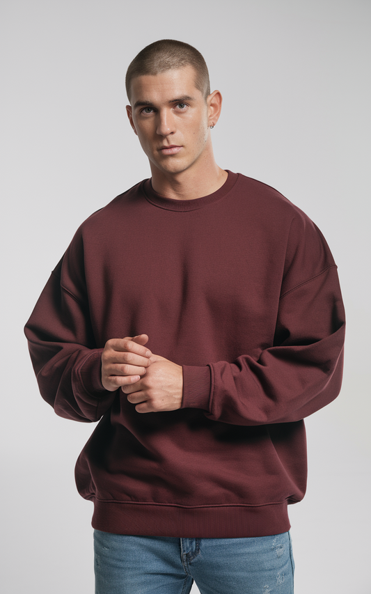 Oversized Maroon Sweatshirt unisex